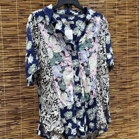Free People Vacay Away Floral Print Button-up Shirt in Coyote at Nordstrom, Size - Picture 2 of 3